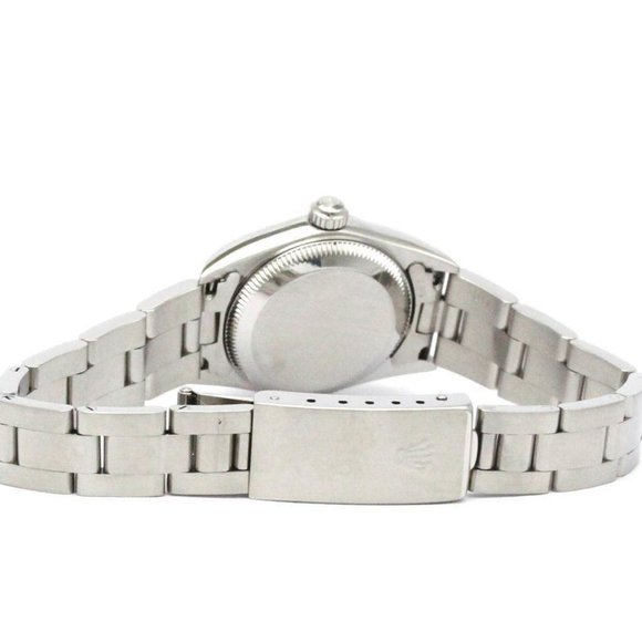 ROLEX Oyster Perpetual 76094 K Serial White Gold Steel Watch Polished - Picture 5 of 8